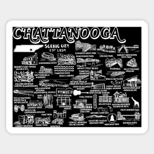 Chattanooga Map Art Sticker